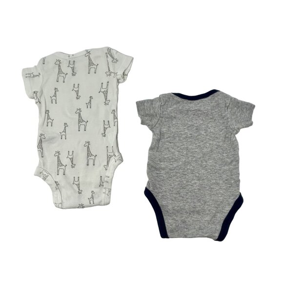 Baby Boy's  - 5 Body Suits‎ - White, Greys, Blues, and Orange  - Size Newborn - Picture 4 of 9